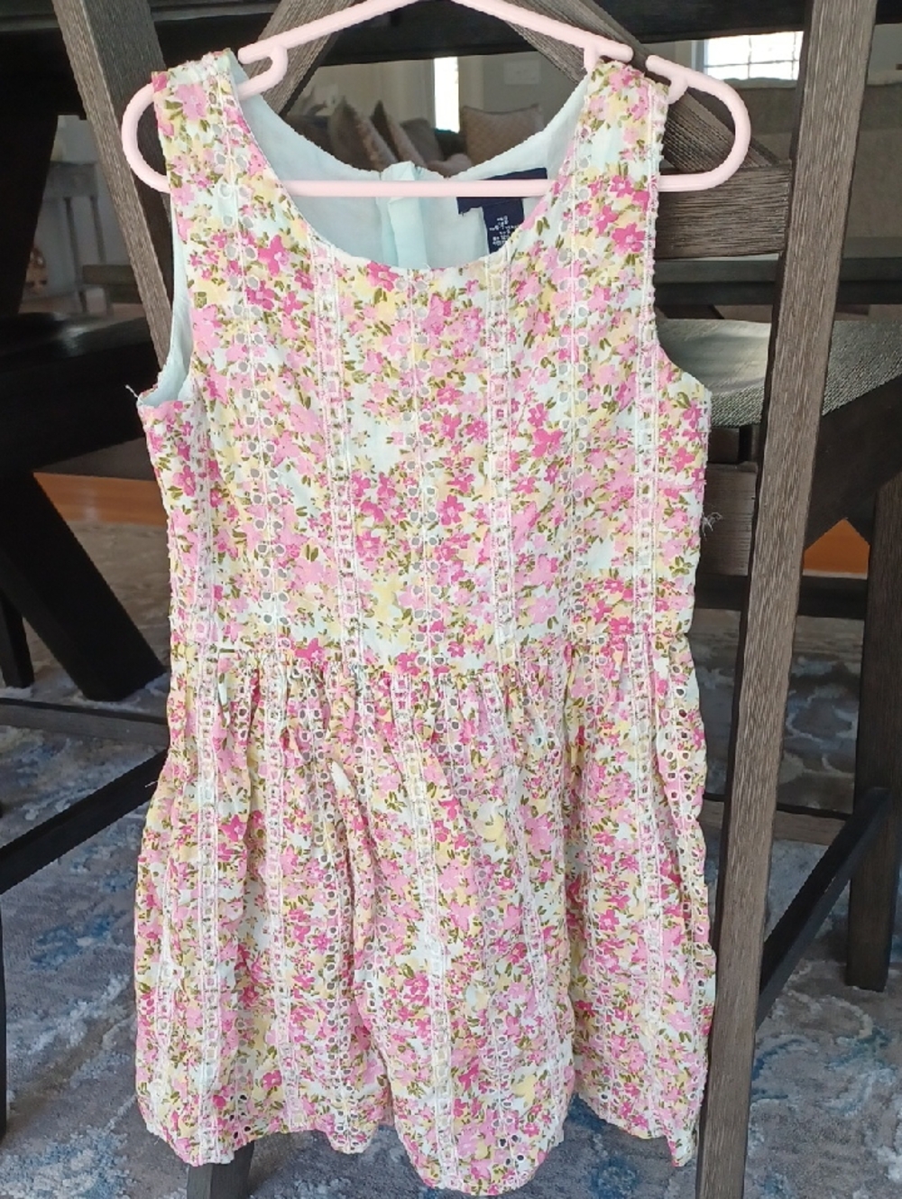 GAP Pink and White Floral Sleeveless Dress
